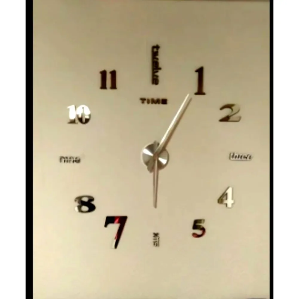 3d Luminous Real Big Wall Clock Rushed Mirror Sticker Watches Quartz Large Gold